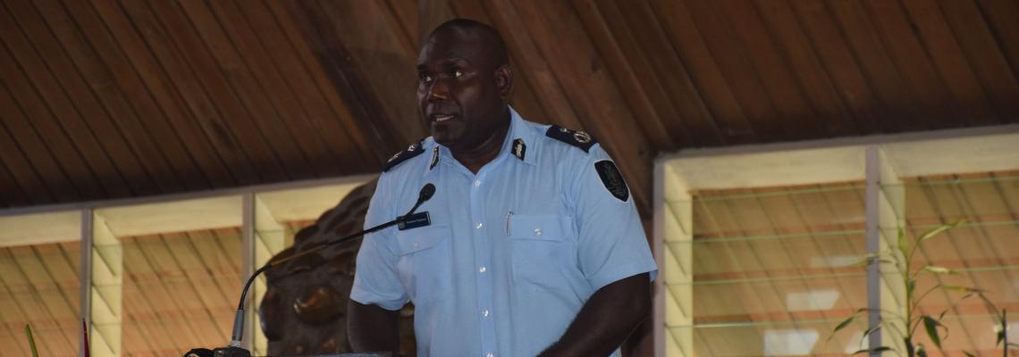 AC Simpson Pogeava during the awareness program at the Holy Cross Parish